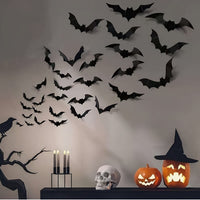 Chauves-souris 3D Halloween - Lot de 12 stickers muraux