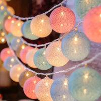Guirlande LED coton à piles