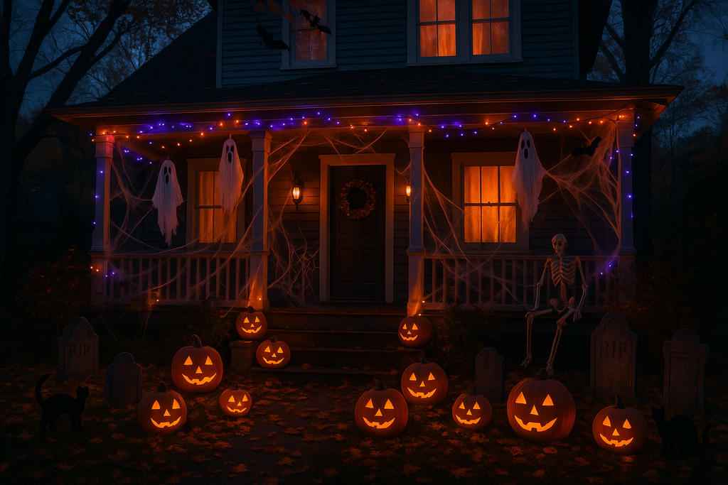 Halloween : 10 idées déco avec des guirlandes LED (simples & WAOUH)