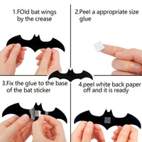 Chauves-souris 3D Halloween - Lot de 12 stickers muraux