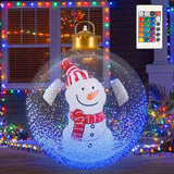 Boule de Noël LED avec bonhomme de neige.