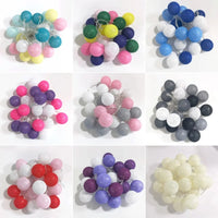 Guirlande LED coton à piles  plusieurs couleurs